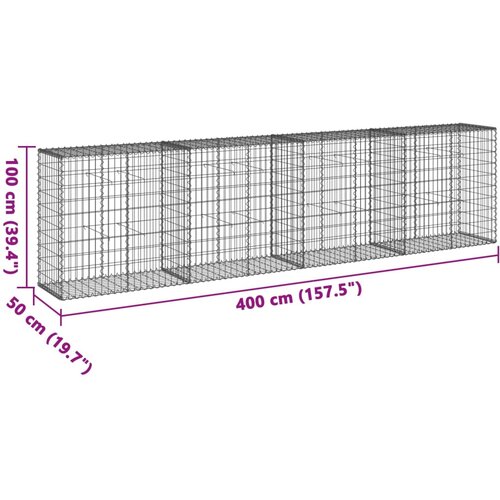  Gabionska ko&amp;scaron;ara s poklopcem 400x50x100 cm pocinčano željezo Slike