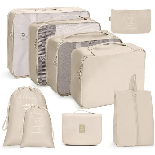 INF 9-delni set potovalnih torb za shranjevanje beige, (21274970) Cene