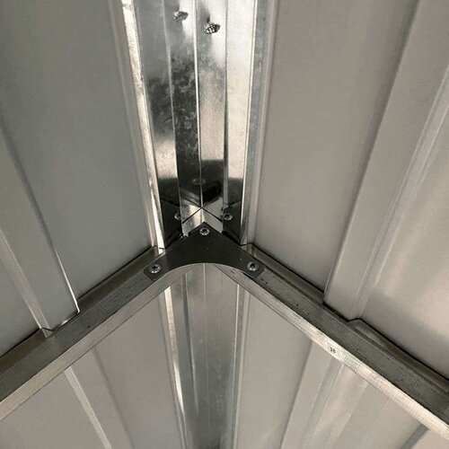 VidaXL Vrtna kućica s produženim krovom antracit 277x110 5x181cm čelik Slike