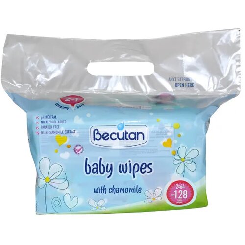 Becutan baby vlažne maramice 2x64kom Slike