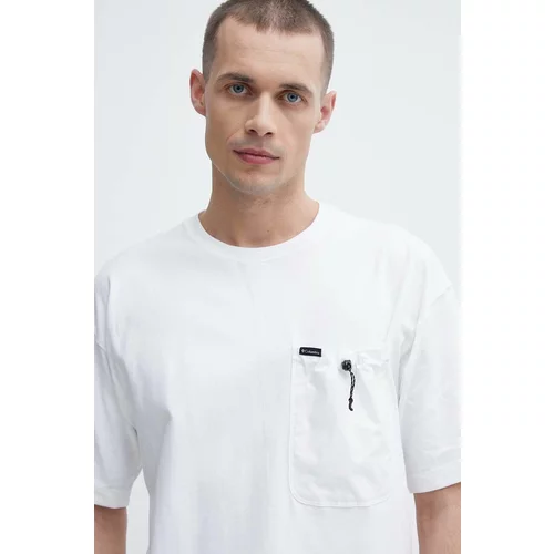 Columbia Bombažna kratka majica Landroamer moška, bela barva, 2076021