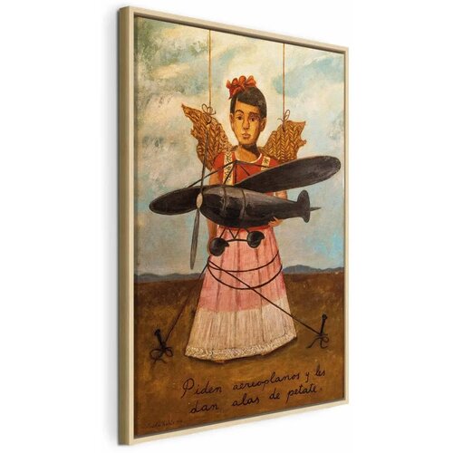  Slika - Frida Kahlo – They Asked for Planes and Got Straw Wings 60x90 U prirodnom drvenom okviru Cene