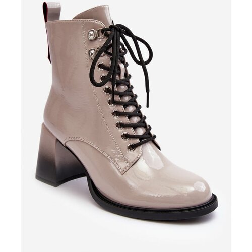 Kesi Patent leather ankle boots D&A MR870-06 light grey Slike