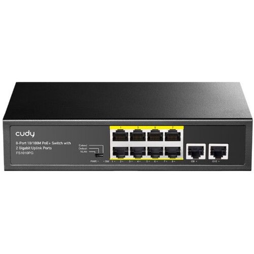 Cudy FS1010PG network switch Fast Ethernet (10 /100) Power over Ethernet (PoE) Black Slike