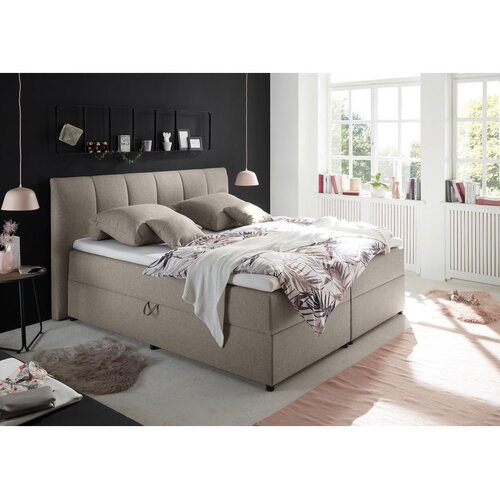 MID.YOU POSTELJA BOXSPRING 180 cm x 200 cm , tekstil umazano rjava Cene