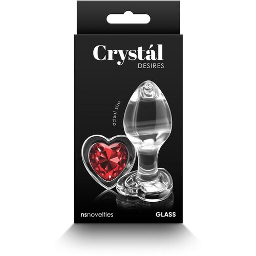 New Sensations Novelties Analni Čep Crystal Desires Red Heart Medium Slike