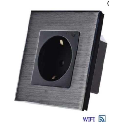 Exeshop 16a EU wi-fi wall socket al crni (tuya) ( sws004 ) Slike