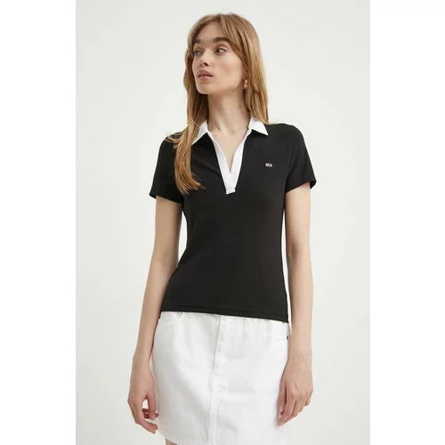 Tommy Jeans Polo majica za žene, boja: crna, DW0DW17225
