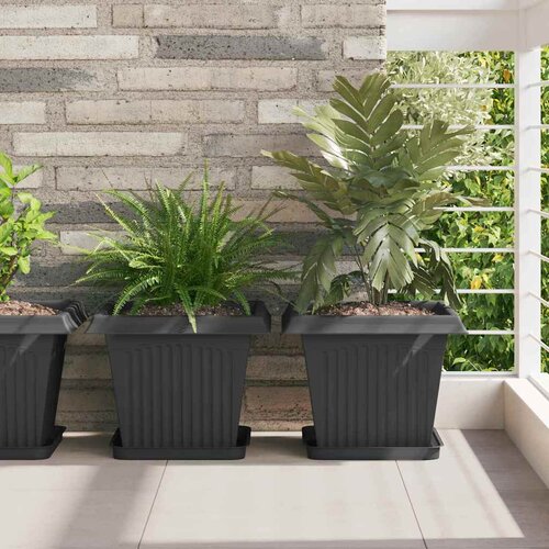  Saksije za biljke 24 pcs Crna 33 x 33 x 26 cm Plastika Cene