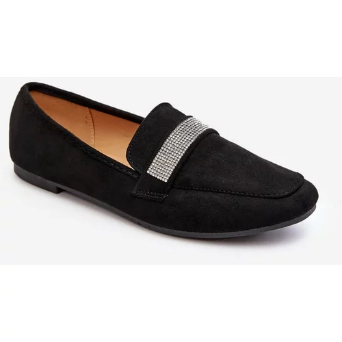 Kesi Women's loafers with cubic zirconia Black Ralrika