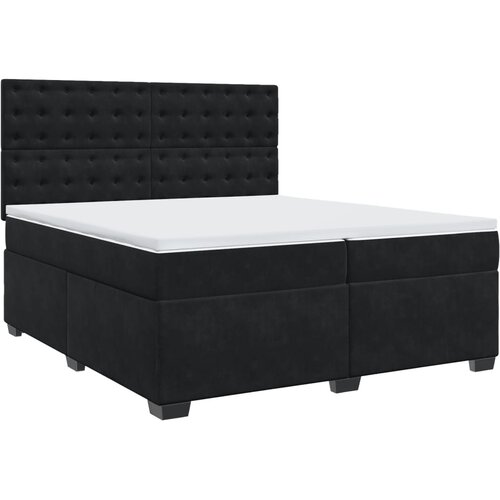 VidaXL Box spring postelja z vzmetnico črna 200x200 cm žamet, (21307366) Slike