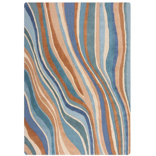 Flair Rugs Plavi ručno rađen vunen tepih 160x230 cm Abstract Flow –