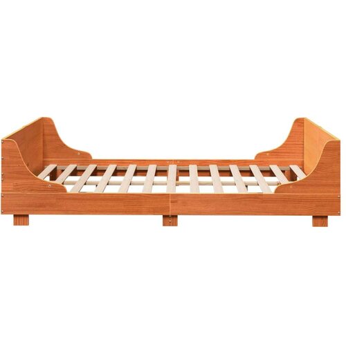 vidaXL Posteljni okvir brez vzmetnice voščeno rjav 140x190 cm borovina Cene