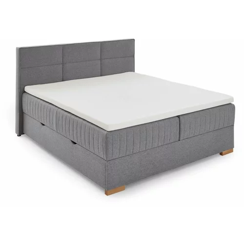 Meise Möbel Sivi boxspring krevet s prostorom za odlaganje 180x200 cm Tambo –
