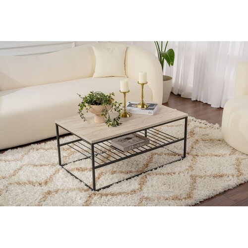Hanah home Club sto Asude, 95x42x55 cm, krem Slike
