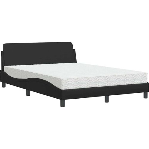 VidaXL Krevet s madracem crni 140 x 200 cm od umjetne kože Slike