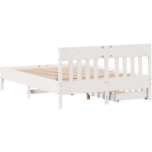 VidaXL Okvir kreveta bez madraca bijeli 120 x 200 cm masivna borovina Slike