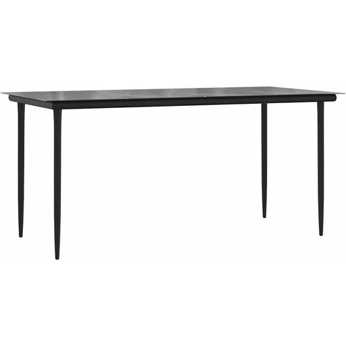  5-dijelni vrtni blagovaonski set od PVC ratana crni Crna Dužina stola 160 cm Slike