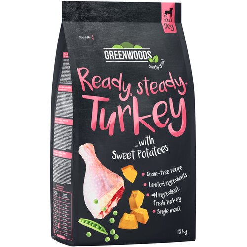 Greenwoods puran s sladkim krompirjem, grahom in bučo 1,5 kg Slike