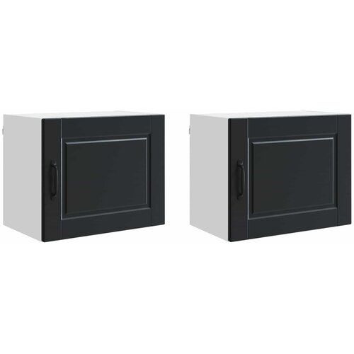  Ormar za Zid 2 pcs Crna 50 x 31 x 40 cm Konstruirano drvo Slike