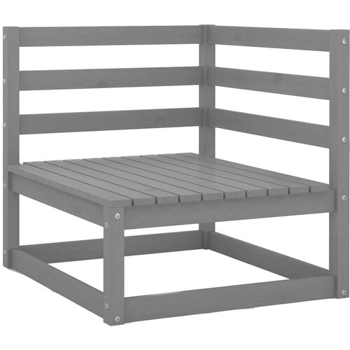 VidaXL Vrtna kutna sofa siva od masivne borovine Slike