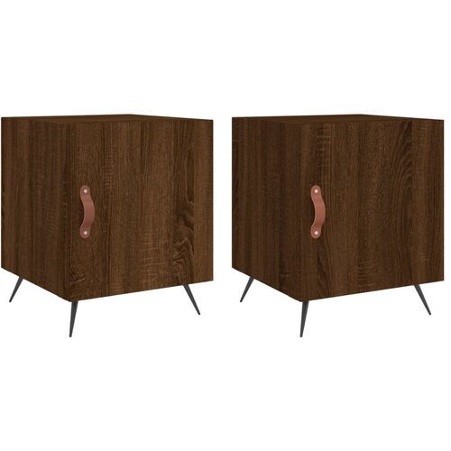Maison Chic Dvo delni komplet Nočne omarice - Nočne mize rjavi hrast 40x40x50 cm inženirski les, (21688288) Slike