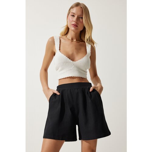 Happiness İstanbul Women's Black Pocket Linen Shorts Cijene