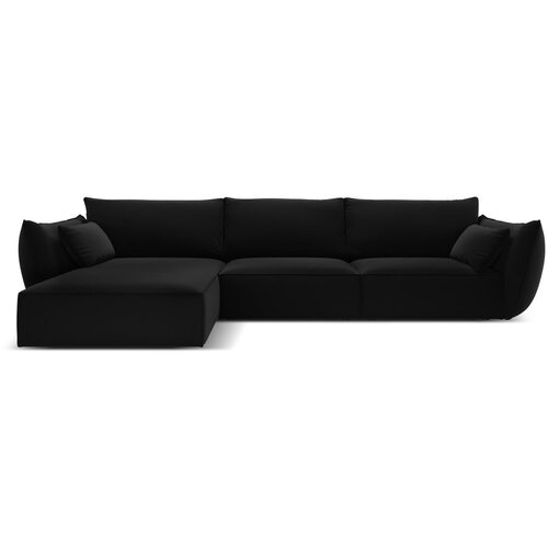 Mazzini Sofas Crna bar&amp;scaron;unasti kutna garnitura (s lijevim kutom/s ležaljkom) Vanda &amp;ndash; Slike