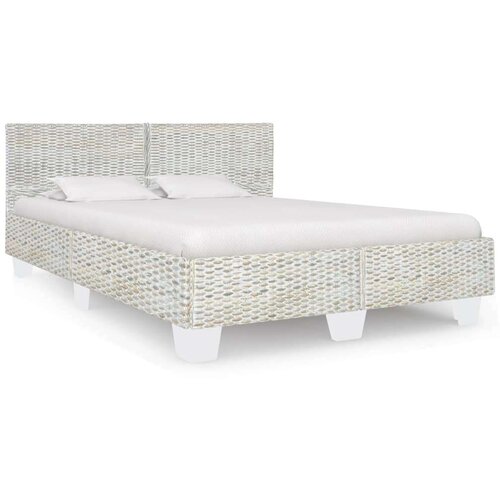 VidaXL okvir za krevet od prirodnog ratana sivi 140 x 200 cm Slike