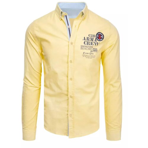 DStreet Men's yellow shirt DX2246 Slike