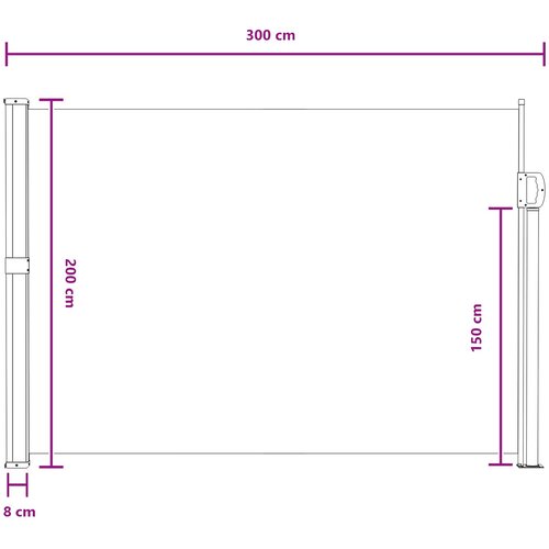  Retraktabilna bočna tende Siva 300 x 200 cm Poliester Slike