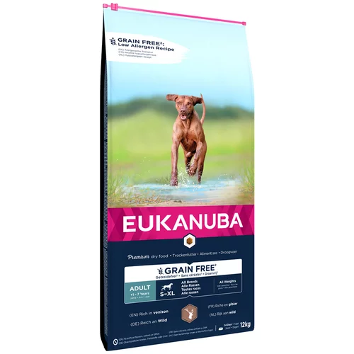 Eukanuba Grain Free Adult Large Dogs z divjačino - Varčno pakiranje: 2 x 12 kg