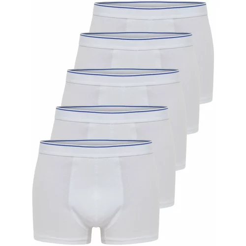 Trendyol Men's White Multi Color Basic 5-Pack Cotton Boxer