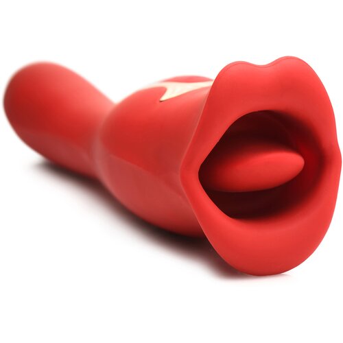 Lickgasm Kiss & Tell Pro Dual-Ended Kissing Vibrator Red Cene