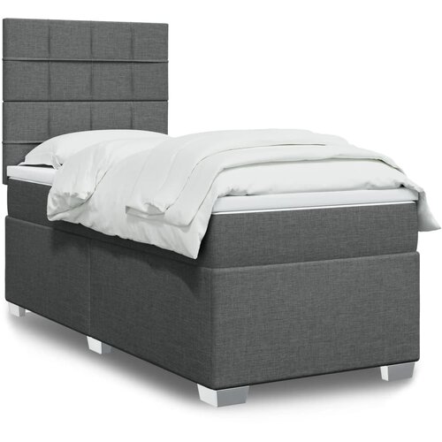 The Living Store Box spring postelja z vzmetnico temno siva 90x200 cm blago - Box Spring Postelja, (21520264) Cene