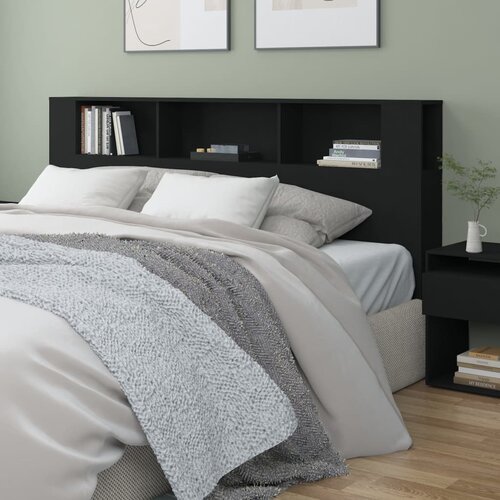 vidaXL Uzglavlje s ormarićem crno 200 x 18,5 x 104,5 cm Cijene
