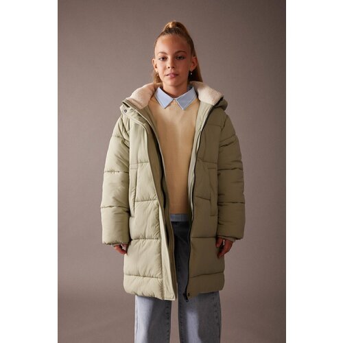 Defacto Girl&amp;#039;s Water Repellent Hooded Long Coat Slike