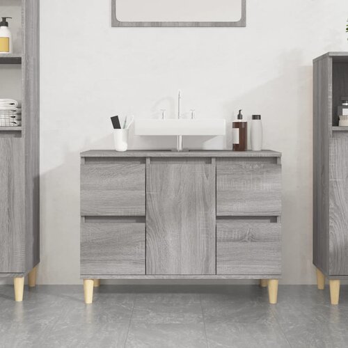 vidaXL Ormarić za umivaonik boja hrasta sonome 80x33x60 cm drveni Cijene
