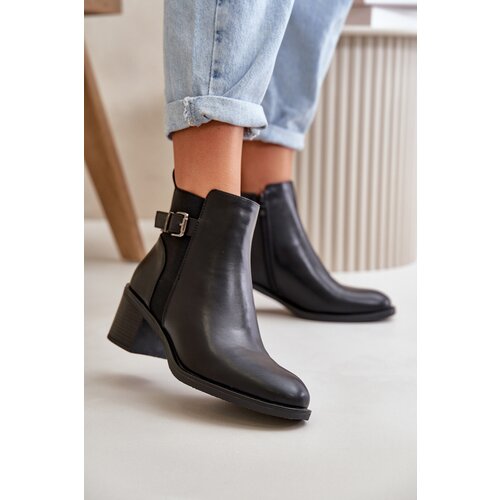 Boto Women's Winter Insulated Boots with Heel and Buckle Black Nevillira Cene
