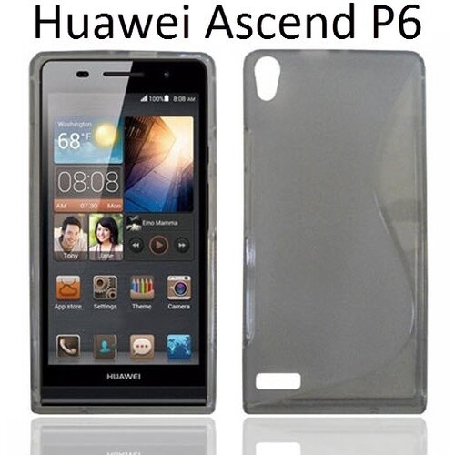  Gumijasti / gel etui S-Line za Huawei Ascend P6 - sivi Slike