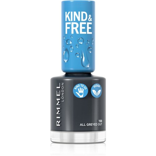 Rimmel London kind &amp;amp; free lak za nohte 8 ml odtenek 158 all greyed out Slike
