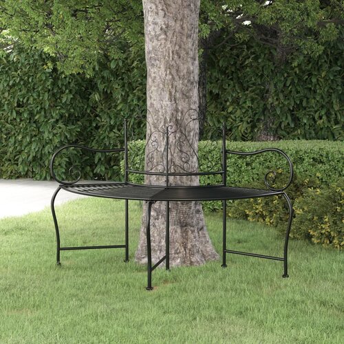 VidaXL Klop za okrog drevesa 150 cm črno jeklo Slike