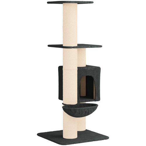 VidaXL Mačje drvo s sisalnim postoljima za grebanje Tamnosiva 137 cm - Tamnosiva Slike