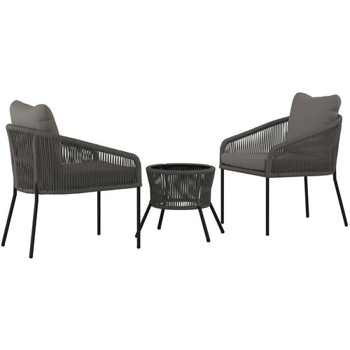 Modern Living Set Za Balkon Lilly, Črna, Siva, 3-Delno Slike