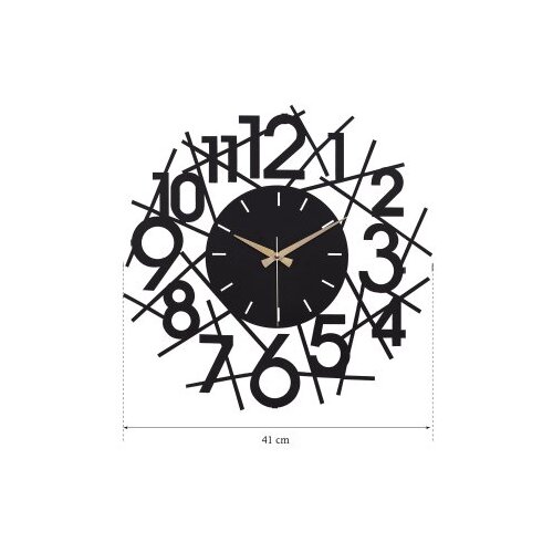 Wallxpert dekorativni metalni zidni sat lineal black 1 Slike