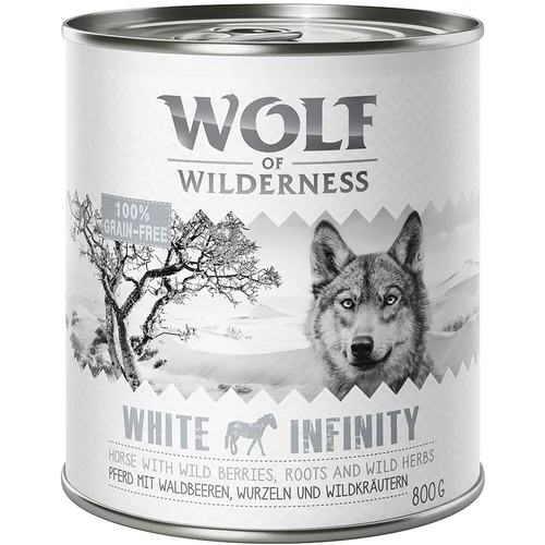 Wolf of Wilderness Varčno pakiranje Adult 24 x 800 g - NOVO: White Infinity - konj