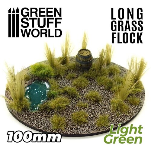 Green Stuff World Long Grass Flock 100mm Light Green | Duga trava 100mm svetlo zelena Slike