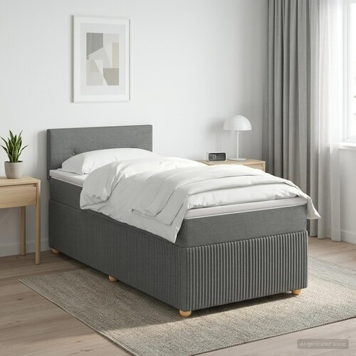  Boxspring krevet s madracem Tamnosiva 90 x 200 cm Tkanina Cene