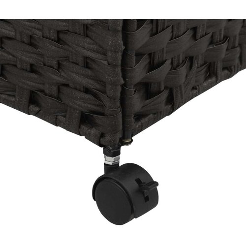 vidaXL Košara za perilo s kolesi črna 60x35x60,5 cm ratan Cene