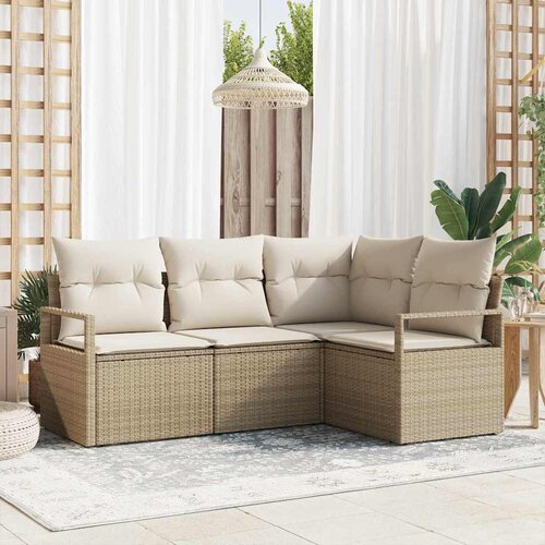  Set sofe 4 pcs Bež poliratan Slike